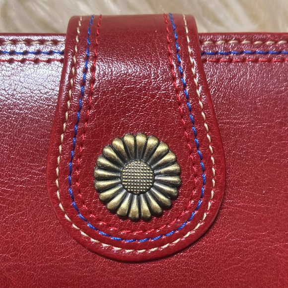 RED LEATHER WALLET/never used/ ITAMOOD brand - Picture 2 of 7